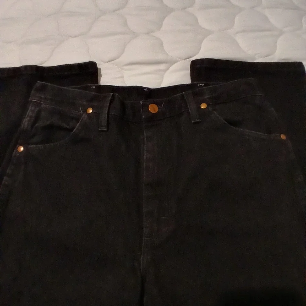 Wrangler 936WBK Cowboy Cut Slim Fit Black Denim‎ Jeans Mens 32x36 High Rise
